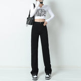 Wjczt Jeans Women Baggy High Waist Pants 2022 New Fashion Straight Leg Pants Y2k Denim Trousers Vintage Loose Washed Mom Jeans