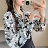 Wjczt Chiffon Blouse for Women Shirt with A Sense of Design Spring Summer Women Fashion Boho Top Women Korean Fashion Shirts