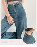 Wjczt Jeans Women Baggy High Waist Pants 2022 New Fashion Straight Leg Pants Y2k Denim Trousers Vintage Loose Washed Mom Jeans