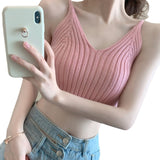 Wjczt Fashion Women Summer Basic Tops Sexy Strappy Sleeveless Racerback Crop Top 2022 Female Casual Solid Color Ribbed Knit Short Vest