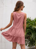 Wjczt Fashion Women Summer Casual Tassels High Waist Sleeveless Short Mini Dress Vestido de Mujer Solid Dresses платья для женщин