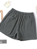 Wjczt Summer Cotton Linen Shorts Women's High Waist Linen Loose and Thin Hot Pants Large Casual Thin Wide Leg Pants Women Clothing