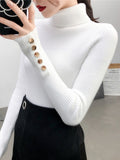 Wjczt Autumn Winter Women's Sweater Pullover Basic Turtleneck Korean Fashion Simple Harajuku Knitted Sweaters for Women Jumper