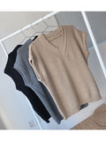 Wjczt Autumn Winter Sweater Vest Women Korean Fashion Preppy Style Knitted Sweater Female Oversized Casual Loose Sleeveless Pullovers