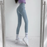 Wjczt Stretch Jeans Women 2022 Push Up Sexy Retro High Waist Skinny Mom Pants Korean Fashion Denim Trousers Femme Spring New