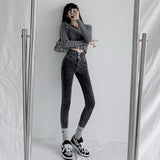 Wjczt Stretch Jeans Women 2022 Push Up Sexy Retro High Waist Skinny Mom Pants Korean Fashion Denim Trousers Femme Spring New