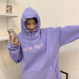 Wjczt College Style New White Baggy Pullover Fashion Letter Printing Harajuku Sweatshirt Casual Lazy Raglan Sleeves Drawstring Hoodie