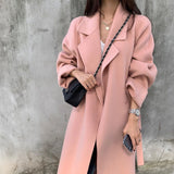 Wjczt Coat Women's Medium and Long Style New High-end Loose Knee Length Korean Woolen Coat In Autumn Winter of  Coats for Women