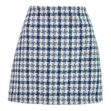 Wjczt Sweet Kawaii Plaid Women Mini Skirt Korean Fashion Zipper Girl Pencil Miniskirt Preppy Summer Y2k Trend Clothes