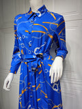 Wjczt Traditional Festive Casual Style Long Muslim Dress Grosgrain Polyester Print Robe Women Dubai New 2022 Ab13