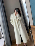 Wjczt Woolen Coat Women's Autumn and Winter High-grade Fashion Temperament Long Thick Woolen Coat Women Womens Winter Clothing 2022