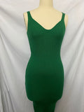 Wjczt Knitted Green Midi Sexy Bodycon Women Dress Spring Spaghetti Strap Side Split Dress Elegant Chic Sweater Club Party Dresses