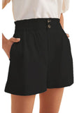 Wjczt Summer New Women's Solid Color Elastic Zipper Plus Pocket Casual Shorts Fashion Comfortable Breathable Women Pants Woman Shorts