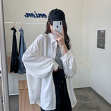 Wjczt Spring Summer Women Shirt Oversize Elegant Blouses for Women Lantern Sleeve White Shirt Mid-length Shir Coat Women Tunic