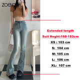 Wjczt Jeans Women Fashion Flare Jeans Tassel Baggy Denim Trousers High Waist Loose Elasticity Korean Style Street Femme Pants