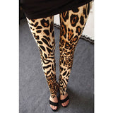 Wjczt Spring And Summer New Women's Plus Size Leopard Print Cropped Pants Breathable Hip Lift Leggings Women