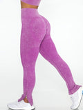 Wjczt Push Up Leggings Sport Women Fitness Ribbed Peach Hip High Waist Woman Leggings Workout Leggings with Zipper Clothing