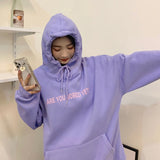 Wjczt College Style New White Baggy Pullover Fashion Letter Printing Harajuku Sweatshirt Casual Lazy Raglan Sleeves Drawstring Hoodie