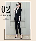 Wjczt Summer New Korean Fashion Elegant Women's Trouser Suits Office Blazer White Vest Casual Pants Three Piece Set Female Jacket Set