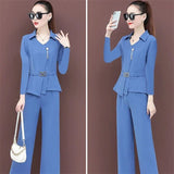 Wjczt Korean Style Summer Elegant Women's Pants Set Belt Decorative Asymmetric Chiffon Shirt Casual Pants Two-piece Set Tracksut