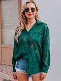 Wjczt Women Elegant Lace Blouse Spring Summer Lapel Button Up Shirt Sexy Hollow Out Blouse Office Lady Luxury Top Tunic Streetwear