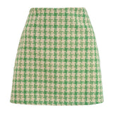 Wjczt Sweet Kawaii Plaid Women Mini Skirt Korean Fashion Zipper Girl Pencil Miniskirt Preppy Summer Y2k Trend Clothes