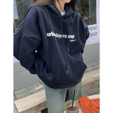 Wjczt College Style New Grey Baggy Pullover Letter Printing Pocket Fleece Thicken Sweatshirt Lazy Casual Raglan Sleeves Hoodie Winter