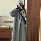 Wjczt 2022 New Autumn and Winter Suit Collar Camel Colored Woolen Coat Women Knee Length Wool Coat Coat Women Winter Jacket Long Coat