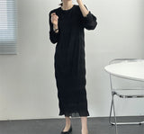 Wjczt Elegant Chiffon Dress Women Summer Casual Simple Loose Dereees Female Korean Solid Lantern Sleeve Holiday Dress