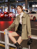 Wjczt Fashionable Windbreaker Women's New Autumn Winter 2022 Long Sleeved Jacket Casual Solid Color Top Trench Coat for Women Jackets