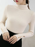 Wjczt Autumn Winter Women's Sweater Pullover Basic Turtleneck Korean Fashion Simple Harajuku Knitted Sweaters for Women Jumper