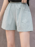 Wjczt Summer Cotton Linen Shorts Women's High Waist Linen Loose and Thin Hot Pants Large Casual Thin Wide Leg Pants Women Clothing