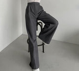 Wjczt Loose High Waist Work Pants Women Spring Autumn Casual Solid Straight Wide Leg Long Pants Female Floor-Length Trousers