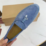 Wjczt Brand Summer Walk Flat Shoes Woman KidSuede Loafers Leather Fringe Mules Round Toe Flat Casual Shoes Spring Walking Shoes 2022