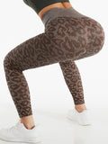 Wjczt Leopard Seamless Leggings Women High Waist Push Up Leggings for Fitness Print Workout Leggins Zebra Print Sweatpants