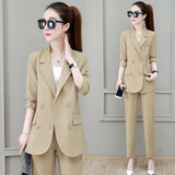 Wjczt Summer New Korean Fashion Elegant Women's Trouser Suits Office Blazer White Vest Casual Pants Three Piece Set Female Jacket Set