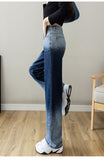 Wjczt Chic High Waist Loose Woman Jeans Casual Gradient Color Wide Leg Pants Women Long Trousers Spring Femme Denim Pants