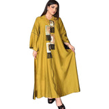 Wjczt Ramadan Eid Dubai Fashion Abayas For Women SequinsAnd Diamonds Ethnic Multi-color Bead Decal Tassel Long Muslim Dress Robe Femme