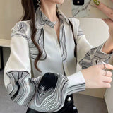 Wjczt Chiffon Blouse for Women Shirt with A Sense of Design Spring Summer Women Fashion Boho Top Women Korean Fashion Shirts