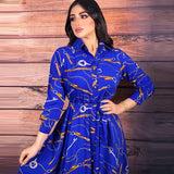 Wjczt Traditional Festive Casual Style Long Muslim Dress Grosgrain Polyester Print Robe Women Dubai New 2022 Ab13