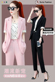 Wjczt 2022 Summer New French Elegant Women's Pants Suit Slim Jacket Office Blazer Casual Trousers Two-piece Set Female Tracksuit Set