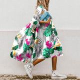 Wjczt Summer Women Dress Vintage Loose O Neck Half Sleeve Floral Printed  A-Line Dresses Elegant Boho Beach Long Dress Vestidos