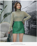 Wjczt Sheepskin Leather Skirt Women 2023 Fashion New High Waist Skirt Spring Autumn Slim Mini Skirt Genuine Leather Shorts Boots Y2k