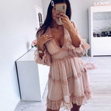 Wjczt Harlow Floral Print Ruffle Dress women backless V-neck dress women mini summer dress ladies  party dress