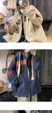 Wjczt Women Vintage Street Zipper Hoodie Cardigan Letter Embroidery Y2K Long Sleeves Casual Baggy Boyfriend Clothes Coat Tops Autumn