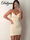 Wjczt Elegant Sexy Y2K Clothes Lace Up Sleeveless Backless Bodycon Mini Dresses For Women 2022 Outfits Club Party Birthday