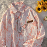 Wjczt Spring Summer Women Fashion Vintage Shirt Chemises Femme Korean Fashion Heart Print Blouses and Shirts Tunic