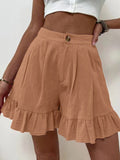 Wjczt 2022 Summer New Women's High Waist Ruffled Shorts Casual Wide-leg Loose Pants Skirt Women's Sports Pants Women Clothing Casual