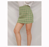 Wjczt Sweet Kawaii Plaid Women Mini Skirt Korean Fashion Zipper Girl Pencil Miniskirt Preppy Summer Y2k Trend Clothes