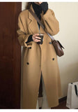 Wjczt 2022 New Autumn and Winter Suit Collar Camel Colored Woolen Coat Women Knee Length Wool Coat Coat Women Winter Jacket Long Coat